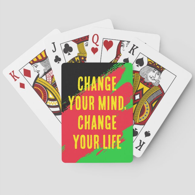 Baraja De Cartas Cambiar tu mente, cambia tu vida (RD/GRN/BLK) (Reverso)
