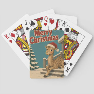 Baraja De Cartas Camello Porche de Invierno Animal Navidad