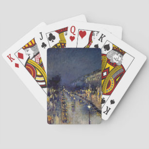 Baraja De Cartas Camille Pissarro - Boulevard Montmartre de noche