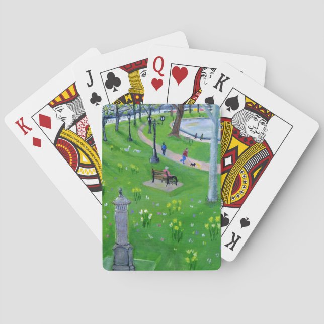 Baraja De Cartas Caminando por el Lough en Cork, Irlanda (Reverso)