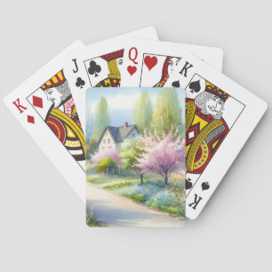 Baraja De Cartas Camino Campestre de Flor Silvestre Encantada