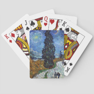 Baraja De Cartas Camino con cipreses Impresionismo de Van Gogh