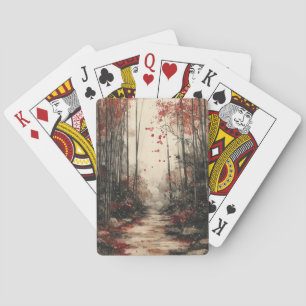 Baraja De Cartas Camino de Bambú Otoñal Lavado con Tinta