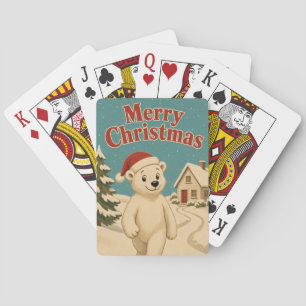Baraja De Cartas Camino de la Cabaña del Oso Polar Animal Navidad