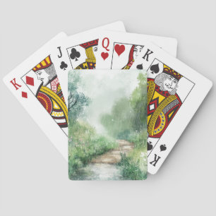 Baraja De Cartas Camino forestal brumoso paisaje rural (2)