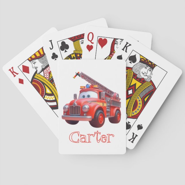 Baraja De Cartas Camión de bomberos (Reverso)
