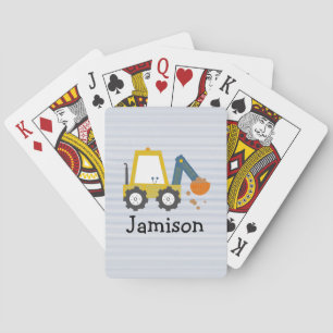 Baraja De Cartas Camión de construcción de excavadoras a rayas