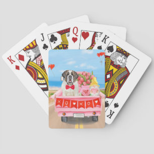 Baraja De Cartas Camión de corazones del Día de San Valentín con pe
