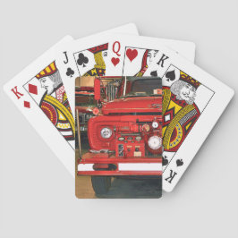 Baraja De Cartas Camión de Fuego Rojo Vintage
