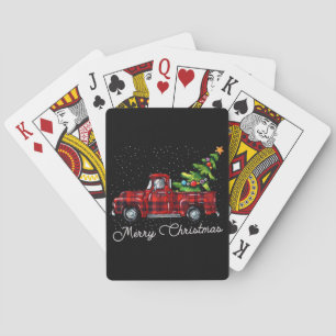 Baraja De Cartas Camión de recolección de espúfalo rojo con jarra d