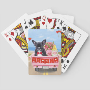 Baraja De Cartas Camión de San Valentín de Bulldog Francés