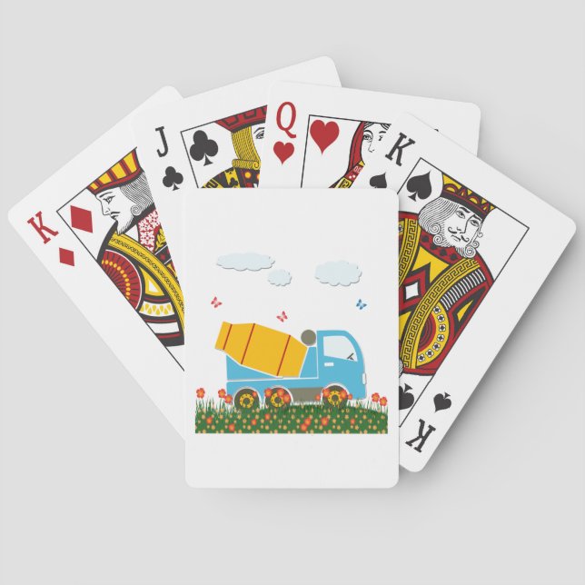 Baraja De Cartas Camión del mezclador de cemento (Reverso)