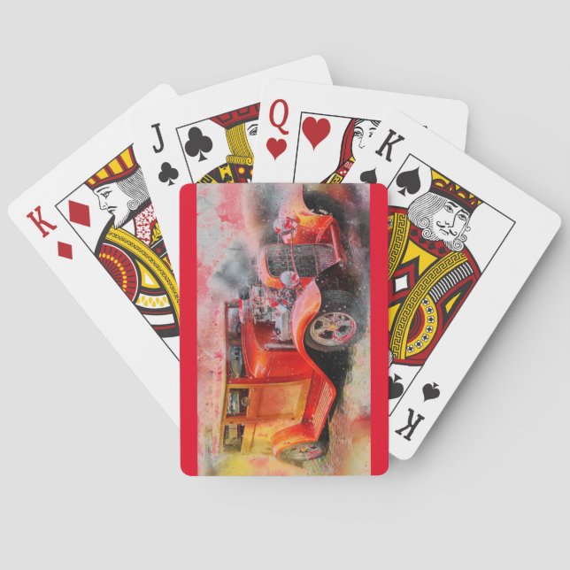 Baraja De Cartas Camión rojo de época de Guay (Reverso)