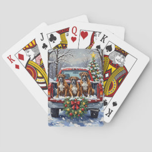Baraja De Cartas Camión Rojo de Navidad Boxer Festa
