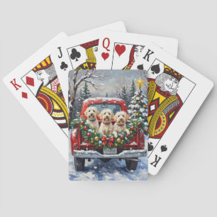 Baraja De Cartas Camión Rojo de Navidad Maltés Fiesta