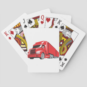 Baraja De Cartas Camionero Rojo Semicamión Big Rig