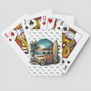Baraja De Cartas camioneta de surf tropical/Hawaiano vintage