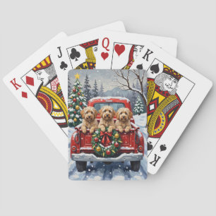Baraja De Cartas Camioneta Roja de Navidad Havanese Fiesta