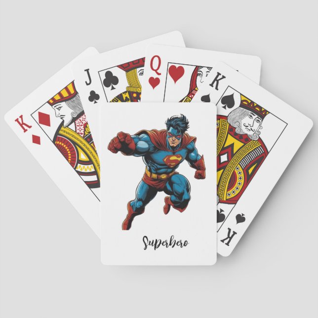 Baraja De Cartas camiseta de superhéroe (Reverso)