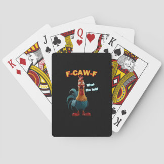 Baraja De Cartas Camiseta divertida humor avícola F-Caw-F de pollo