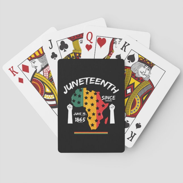 Baraja De Cartas Camiseta Juneteenth Desde el 19 de Junio de 1865 F (Reverso)