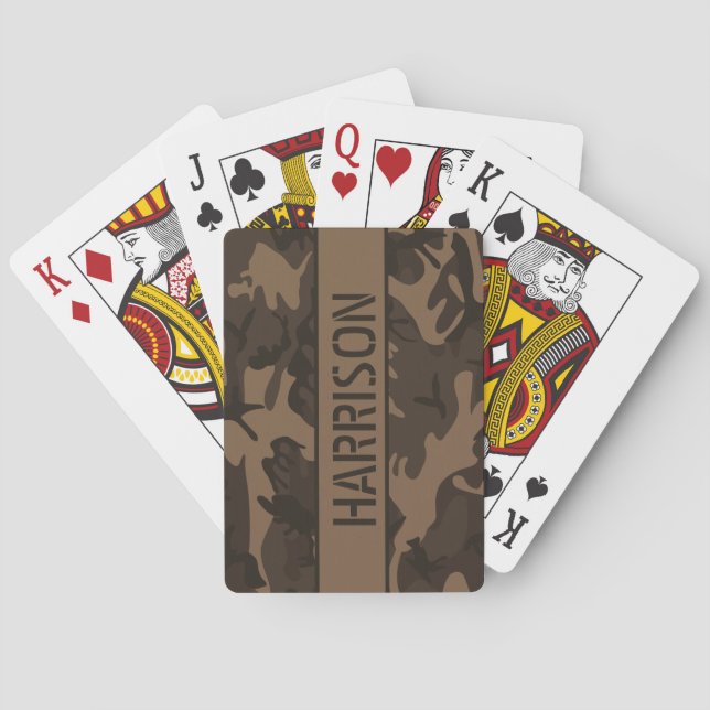 Baraja De Cartas Camo Personalizado Brown (Reverso)