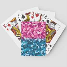 Baraja De Cartas Camo rosa y azul