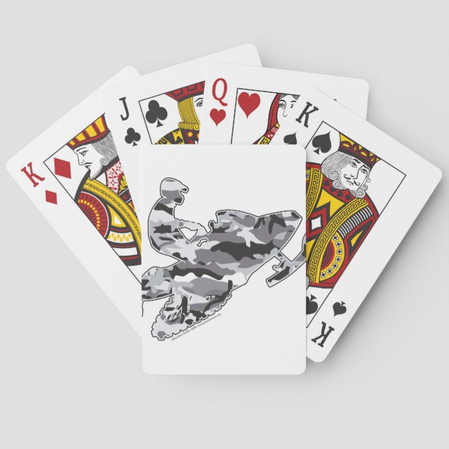 Baraja De Cartas Camoflage gris Snowmobiler (Reverso)