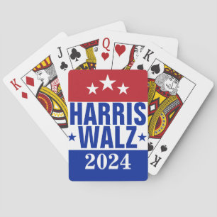 Baraja De Cartas Campaña Harris Walz 2024 Azul Rojo