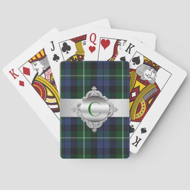 Baraja De Cartas Campbell Tartan Plaid Monogram Playing Cards (Reverso)
