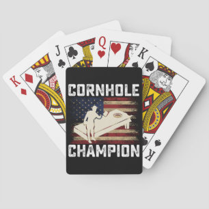 Baraja De Cartas Campeón de Cornhole Bandera Americana USA 4 de Jul