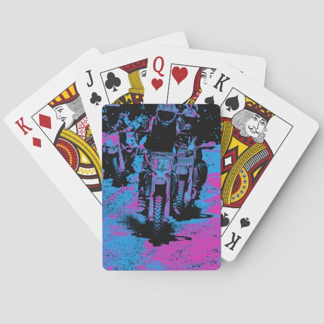 Baraja De Cartas Campeón Motocross de ciclismo de tierra (Reverso)