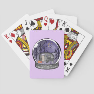 Baraja De Cartas Camper de Halloween en bola de nieve