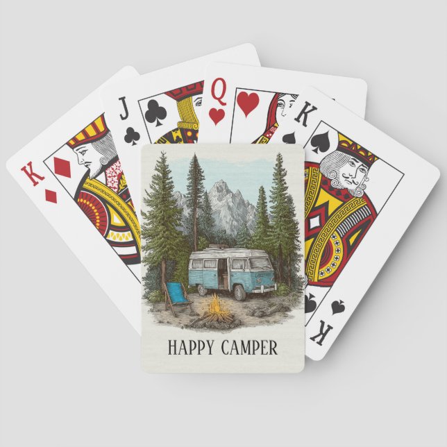 Baraja De Cartas Camper retro feliz (Reverso)