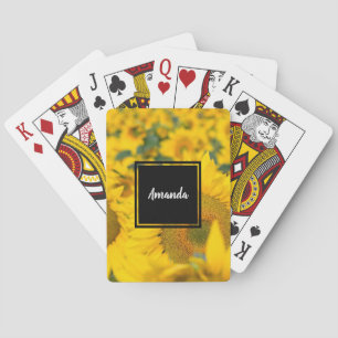 Baraja De Cartas Campo amarillo de girasoles, fotografía