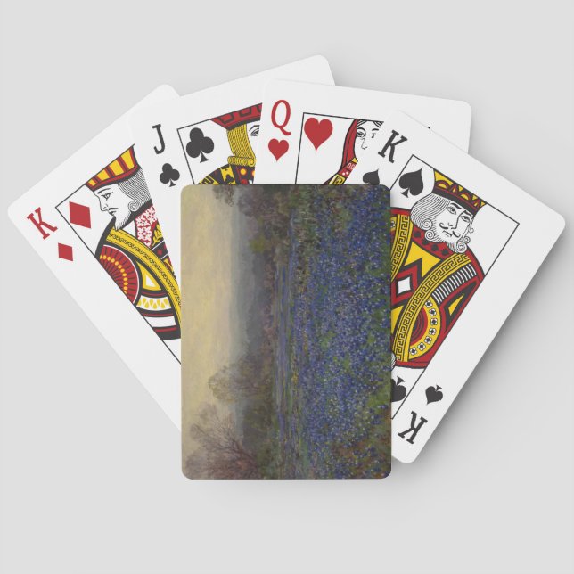 Baraja De Cartas Campo de Flores de Red Azul (Paisaje Rural) (Reverso)