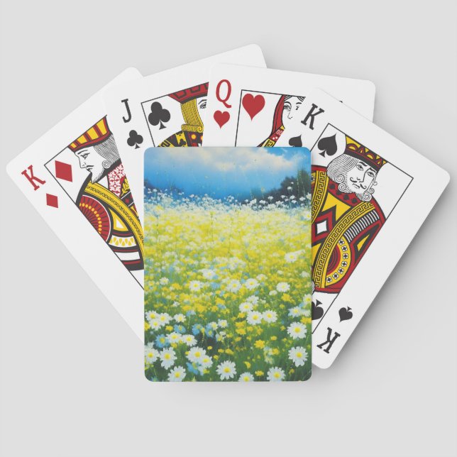 Baraja De Cartas Campo de flores silvestres (Reverso)