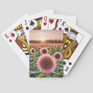 Baraja De Cartas Campo de girasol rosa
