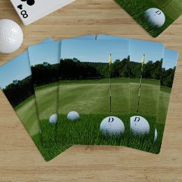 Baraja De Cartas Campo de golf Foto Golfing Dad Monogram Golfer