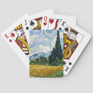 Baraja De Cartas Campo de trigo con cipreses de Vincent Van Gogh