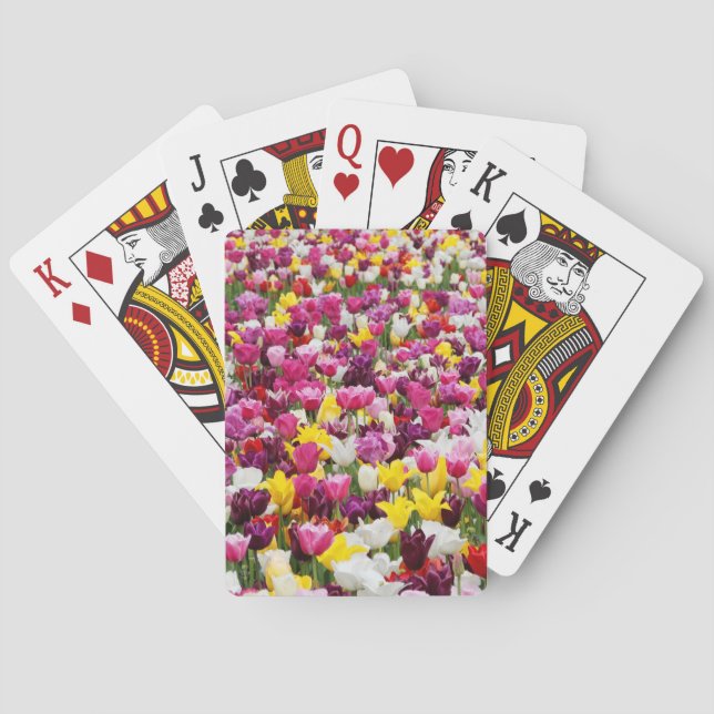 Baraja De Cartas campo lleno de tulipanes (Reverso)