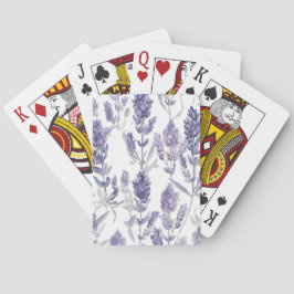 Baraja De Cartas Campos de lavanda | Patrón de flores de acuarela p