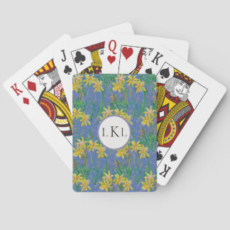 Baraja De Cartas Campos monogramados de tarjetas de juego de Daffod