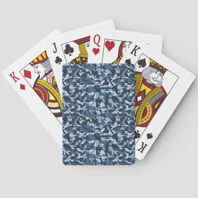 Baraja De Cartas Camuflaje azul (Reverso)