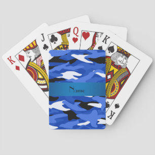 Baraja De Cartas Camuflaje azul conocido personalizado