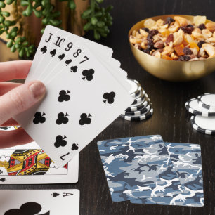 Baraja De Cartas Camuflaje azul de nieve en invierno, ejército