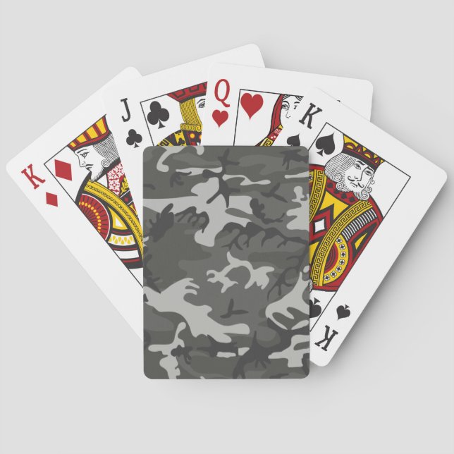 Baraja De Cartas Camuflaje del ejército gris (Reverso)