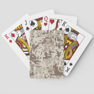 Baraja De Cartas Camuflaje Digital Estilo Beige Desértico
