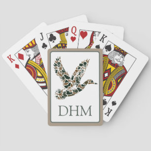 Baraja De Cartas Camuflaje Elegante Patos Silbones Monograma