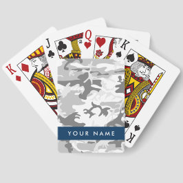 Baraja De Cartas Camuflaje gris de nieve en invierno Tu nombre pers